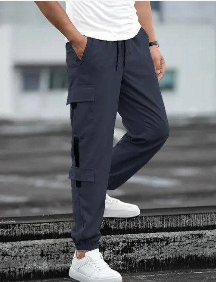 Dark Grey Heavy Cargo Joggers for Men