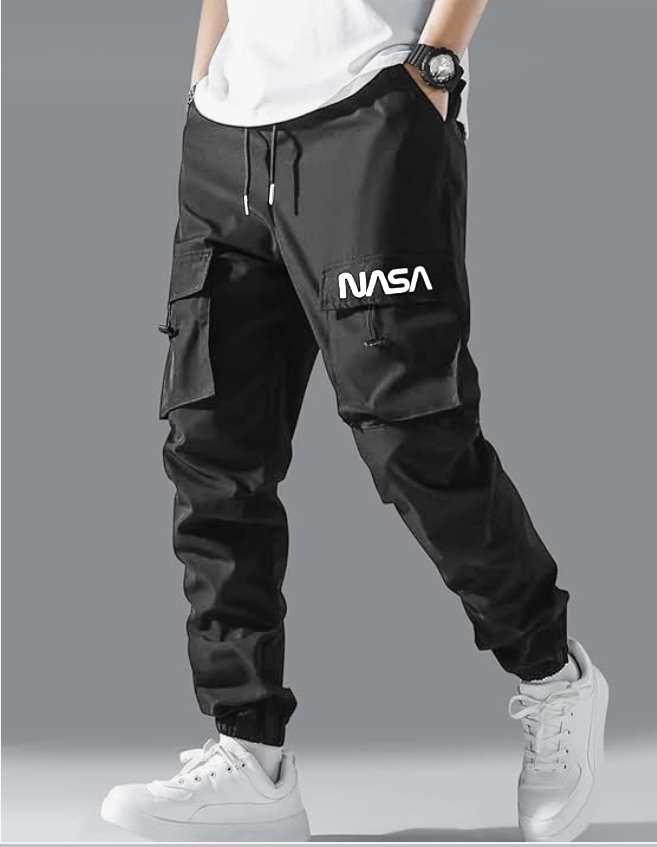 NASA Print Grey Joggers for Men