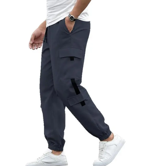 Dark Grey Heavy Cargo Joggers for Men
