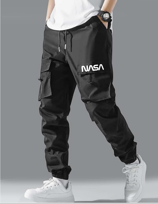 NASA Print Grey Joggers for Men